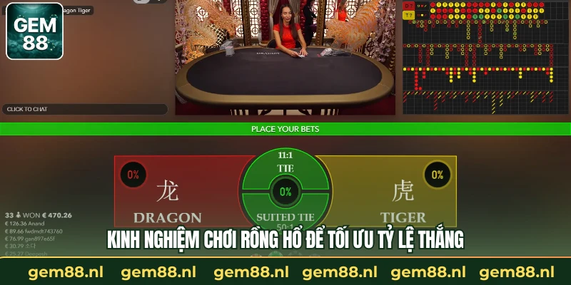 Kinh nghiệm chơi rồng hổ để tối ưu tỷ lệ thắng